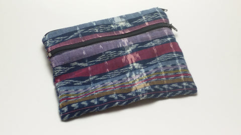 Upcycled Fair Trade Coin Purse, 2 Zippered Pockets