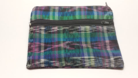 Upcycled Fair Trade Coin Purse, 2 Zippered Pockets