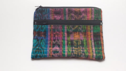 Upcycled Fair Trade Coin Purse, 2 Zippered Pockets