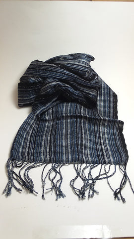 Handwoven Gray and Black Fair Trade Scarf
