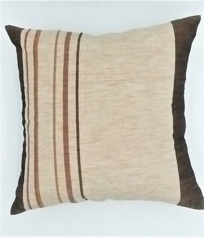 Handwoven Fair Trade Cotton 20" x 20" Pillow Cover in Browns