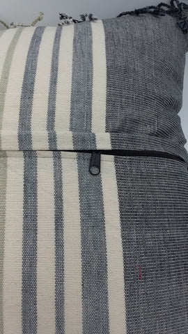 Handwoven Fair Trade Cotton 20" x 20" pillow Cover in Gray