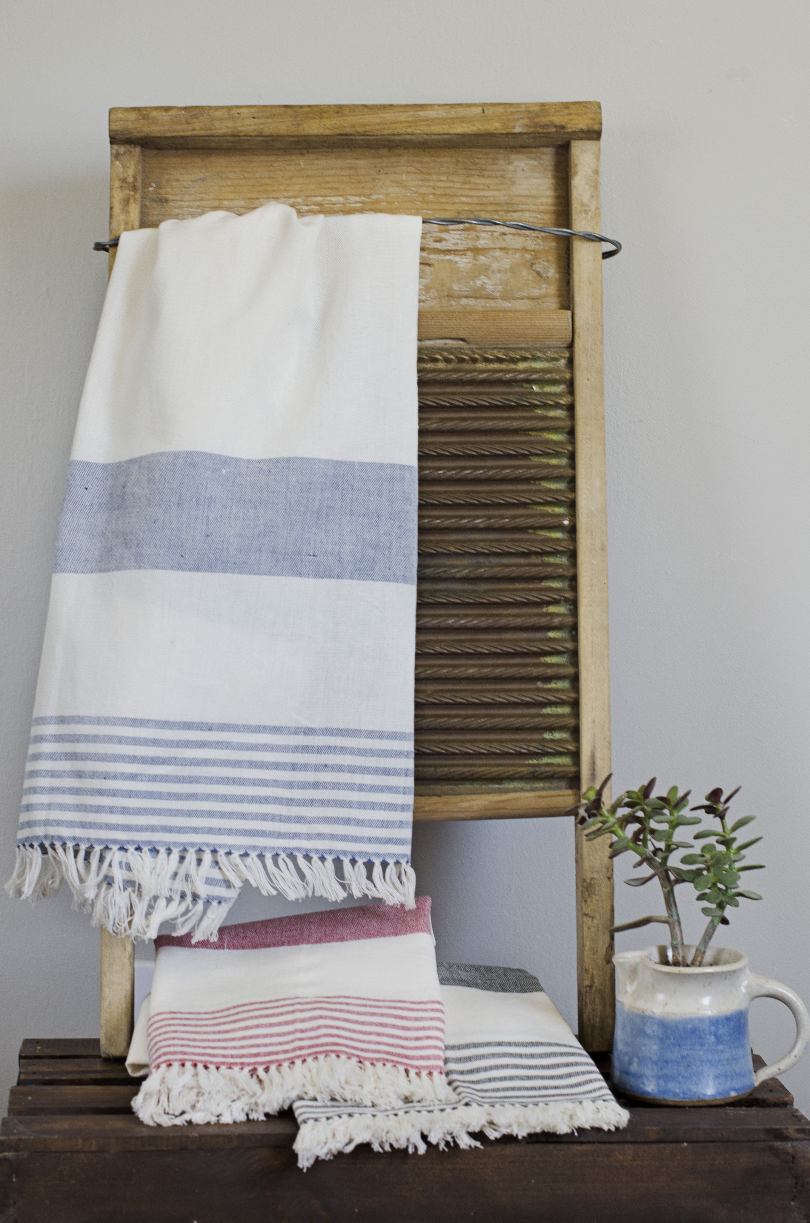 Handwoven Striped Cotton Kitchen Towel (Set of 2)