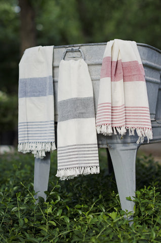 Hand woven Black & Gray Stripe Dish Towels Fair Trade Mayamam Weavers