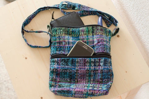lyUpcycled Long Strap Cross Body Purse, Fair Trade & Eco Friendly