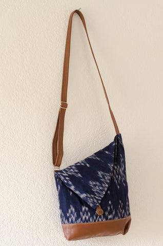 Fair Trade, Ikat and Leather Crossbody Bag