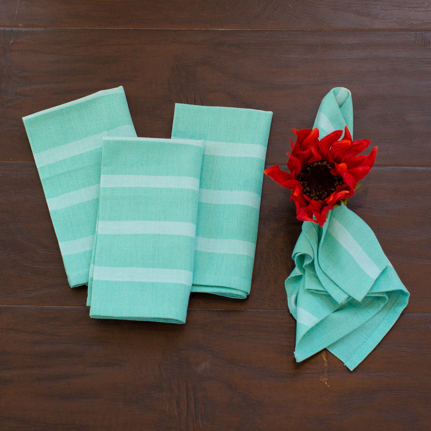 Fair Trade, Handwoven Cloth Napkins in Mint