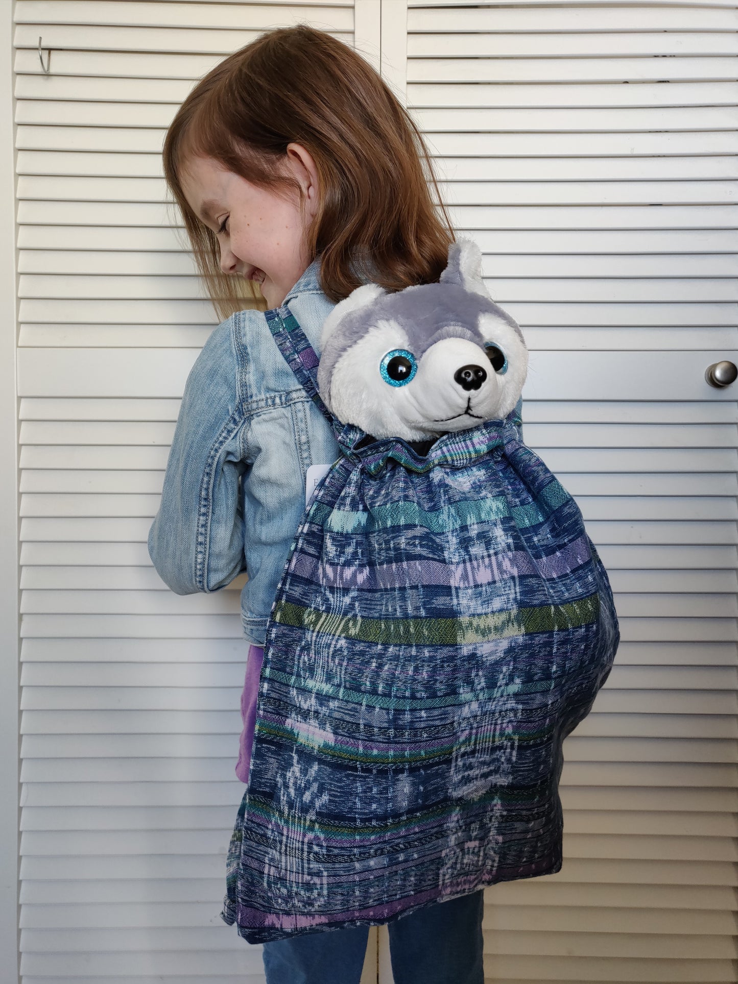 Repurposed, Fair trade, Drawstring Cloth Backpack