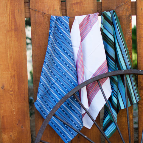 Fair Trade, Blue, Ikat Kitchen Towels, Set 2