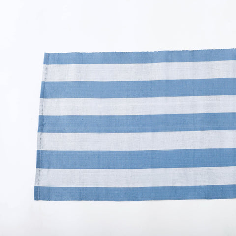 ON SALE Wide Stripe Muted Blue & White, Handwoven Placemats, Fair Trade, Set 4