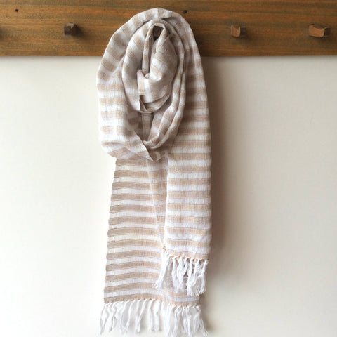 Handwoven Scarf "Creamy Latte" -