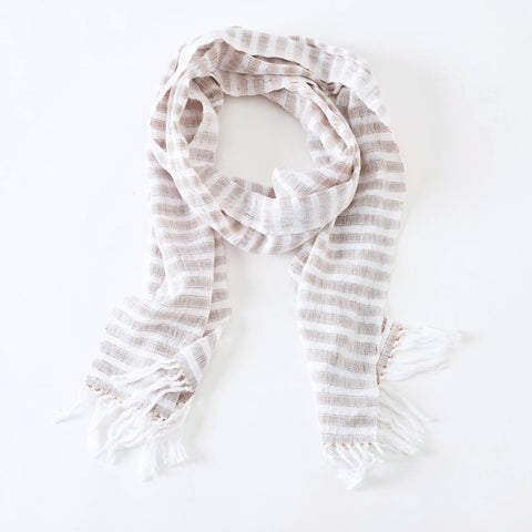 Handwoven Scarf "Creamy Latte" -