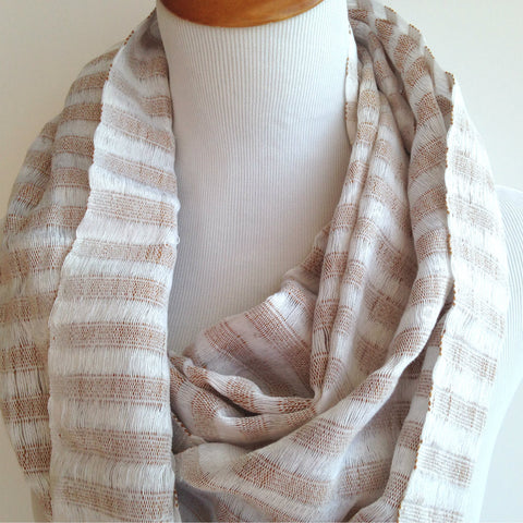 Beige Cotton Fair Trade Scarf