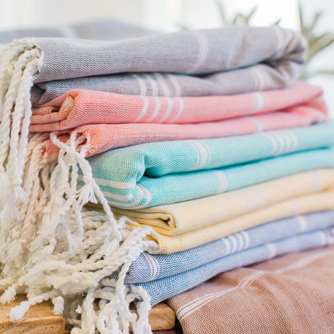 Gray Peshtemal Fouta, Handwoven, Fair Trade