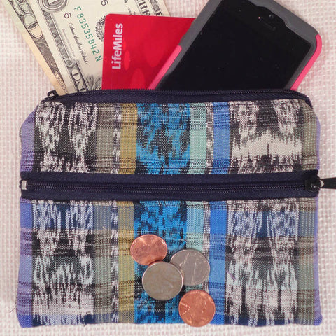 Mayan Ikat Blue Coin Purse