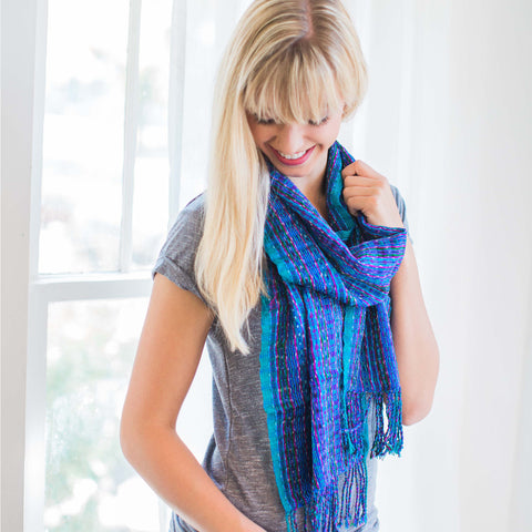 Ethical Fashion, Handwoven Scarf "South Seas"