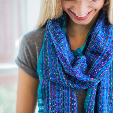 Ethical Fashion, Handwoven Scarf "South Seas"