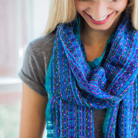 Ethical Fashion, Handwoven Scarf "South Seas"